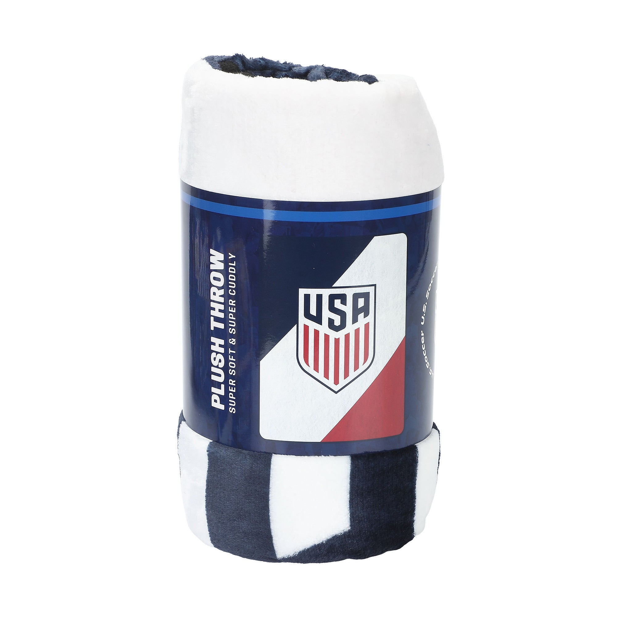 United States Soccer Federation US Soccer Crest Striped Digital Print 45" x 60" Throw Blanket in Red White and Blue