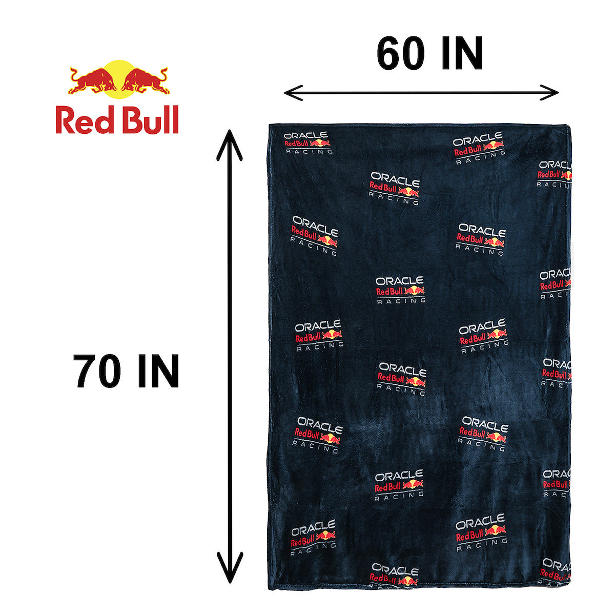 F1 Oracle Red Bull Racing Officially Licensed Fleece Blanket | Formula One Design Super Soft Warm Throw | Perfect For Teen Bedrooms, Camping & Sleepovers | Size 40 x 59” | Navy