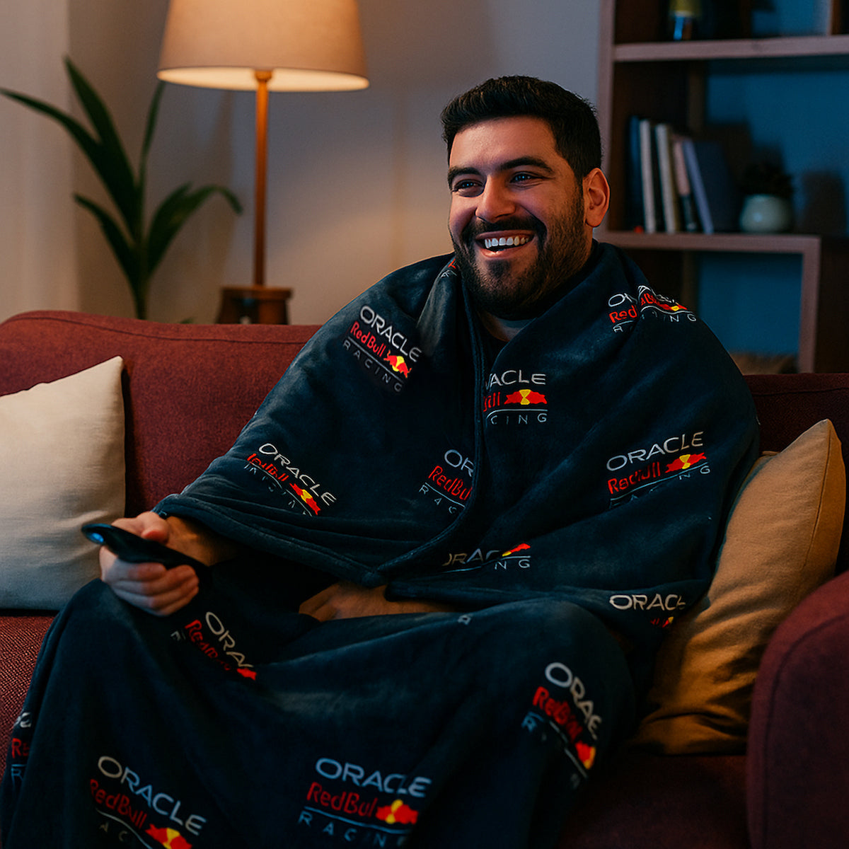 F1 Oracle Red Bull Racing Officially Licensed Fleece Blanket | Formula One Design Super Soft Warm Throw | Perfect For Teen Bedrooms, Camping & Sleepovers | Size 40 x 59” | Navy