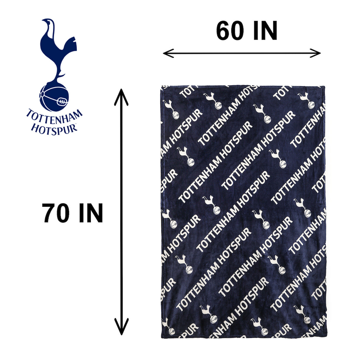 Official Tottenham Hotspur FC Fleece Throw Blanket