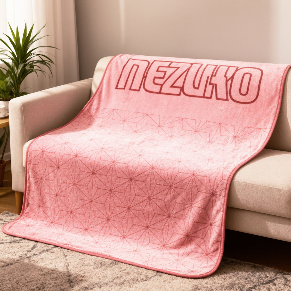 Demon Slayer Nezuko Pose Throw Blanket for Couch and Bed