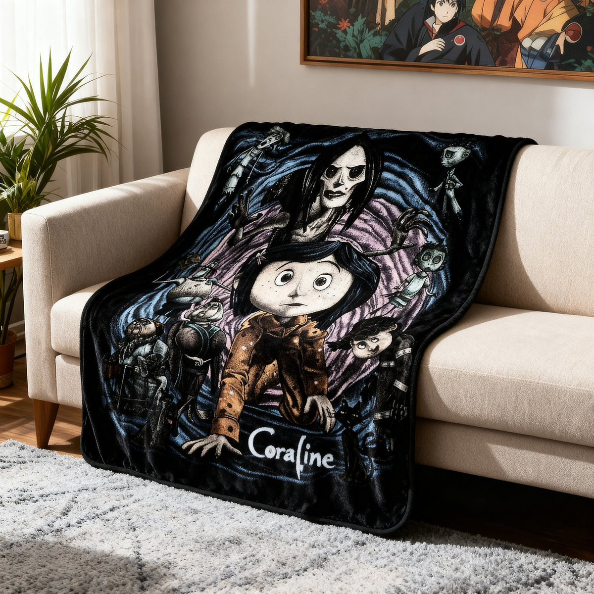 Coraline Characters Throw Blanket with Digital Print 45x60
