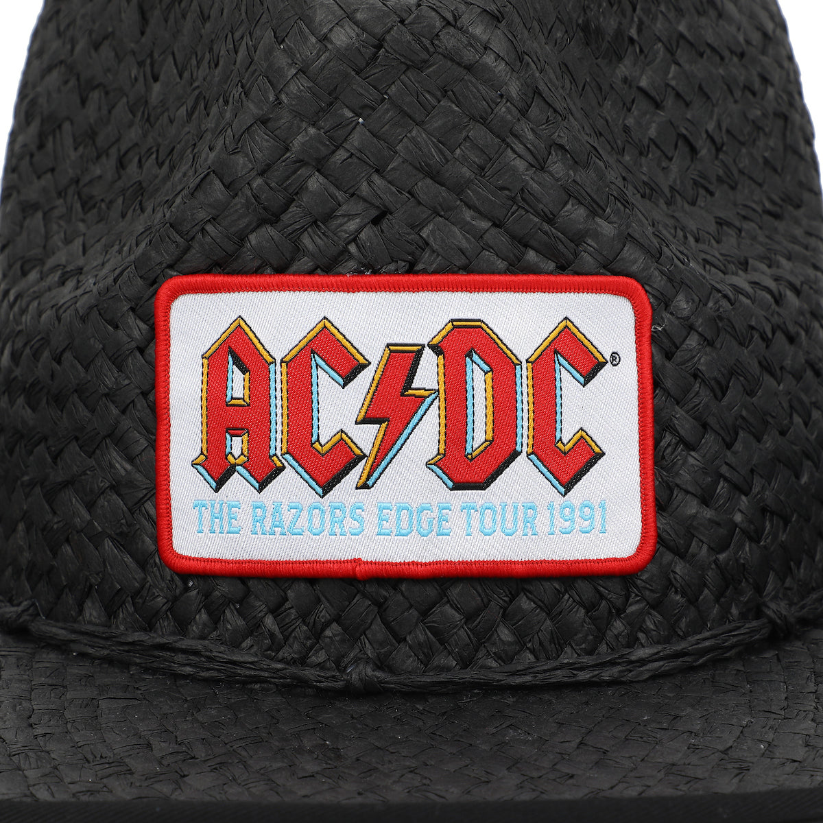 ACDC Logo Patch Straw Cowboy Hat