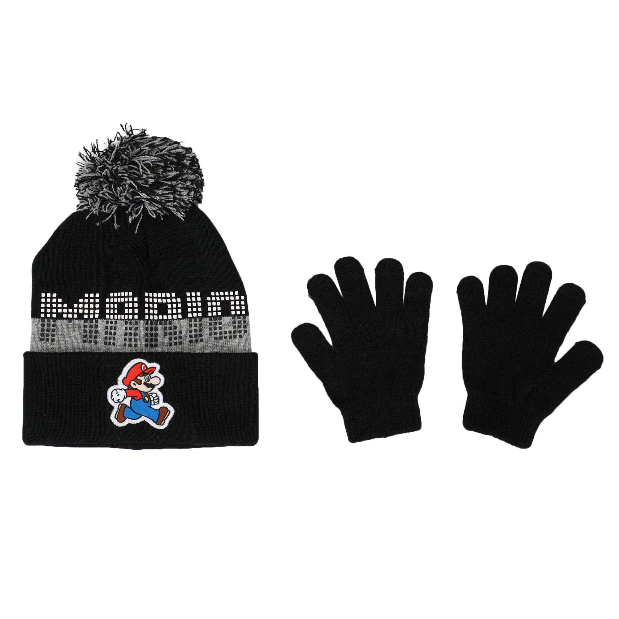 Super Mario Bros Mario Youth Beanie & Glove Set for Kids