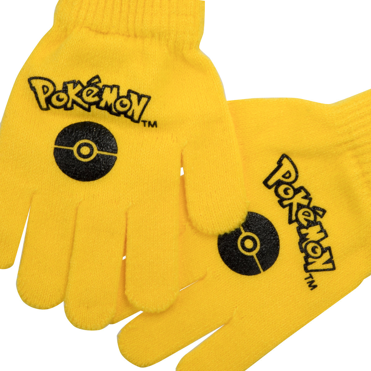 Pokemon Pikachu Cuff Hat With 3D Ears And Matching Gloves
