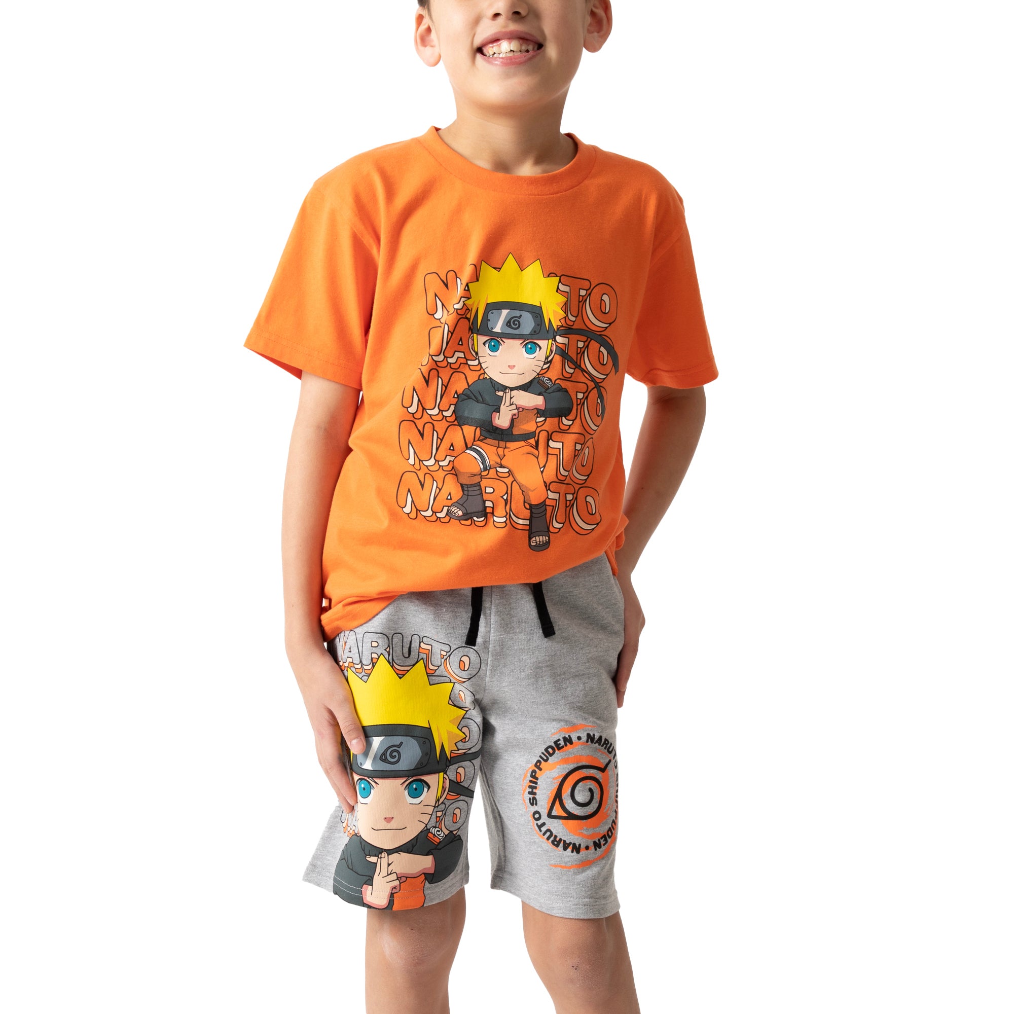 Naruto Shippuden Chibi Naruto Boy's T-shirts Graphic Tee And Shorts Set