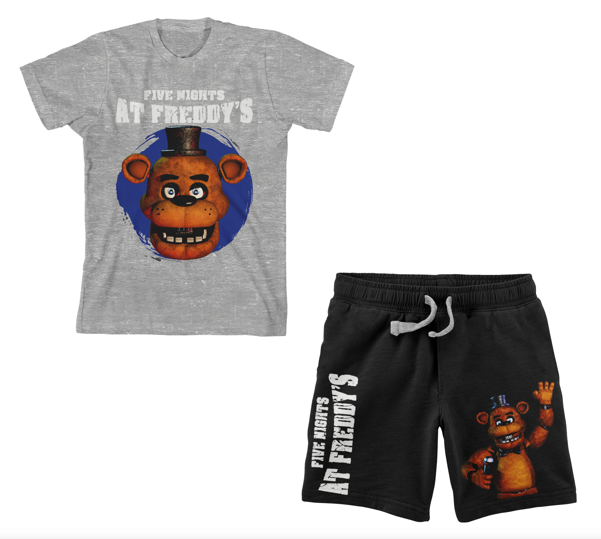 Five Nights At Freddy's Freddy Fazbear Boy's Short Sleeve Shirt & Lounge Shorts Combo Set
