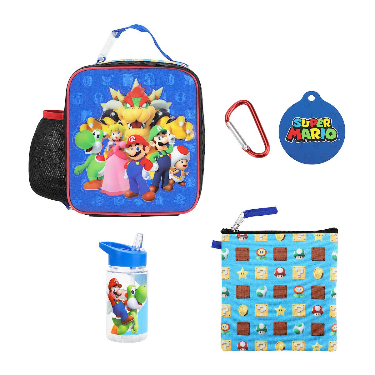 Super Mario Brothers 4-Piece Lunchbox & Water Bottle Combo Set