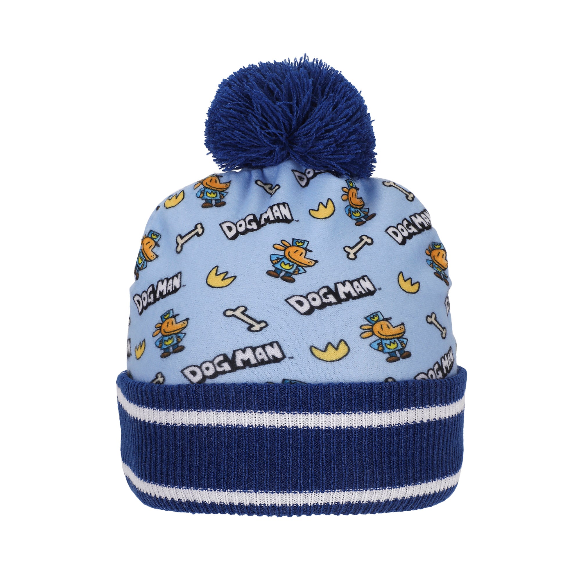 Dog Man All-Over Character Print Youth 2-Piece Knit Beanie & Gloves Set