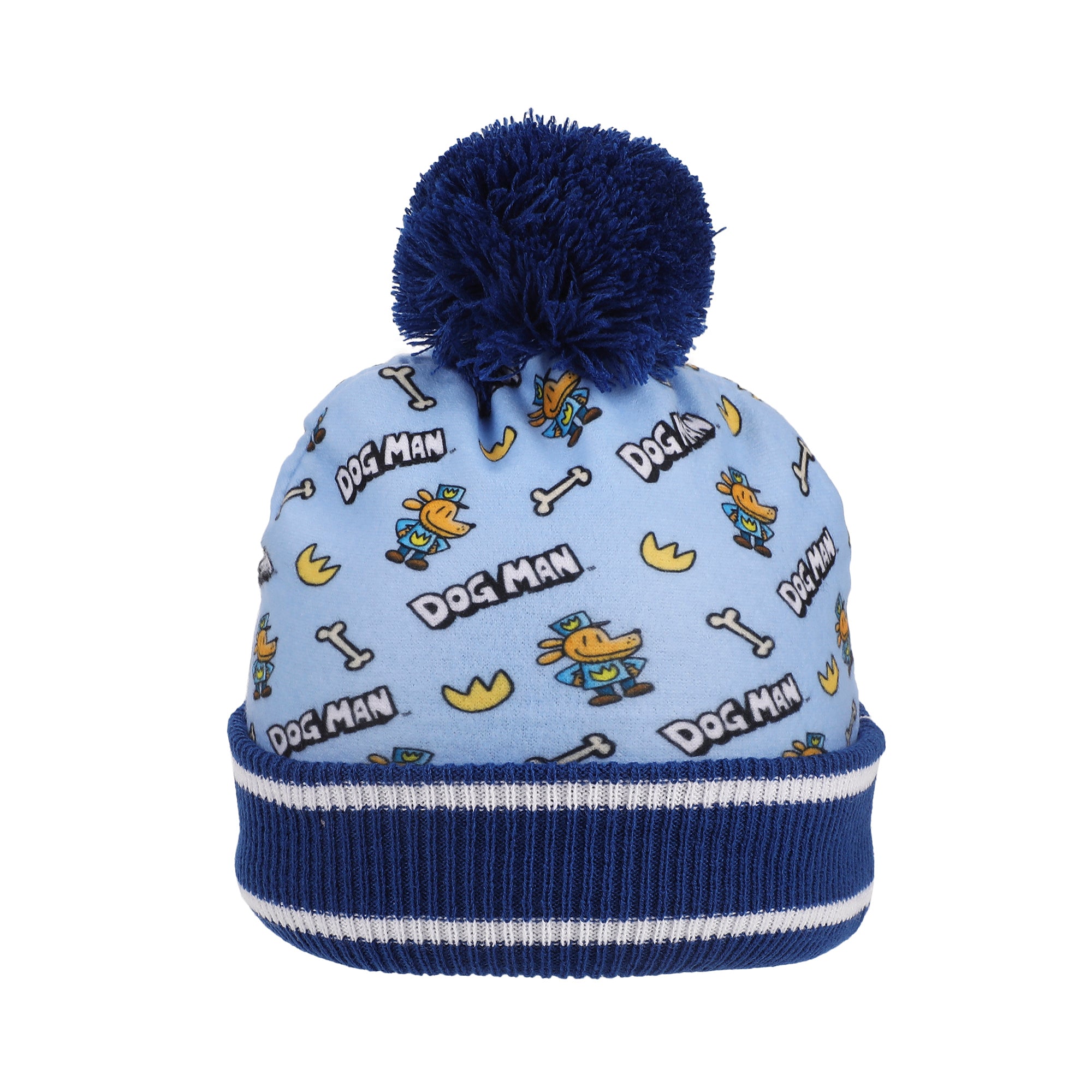 Dog Man All-Over Character Print Youth 2-Piece Knit Beanie & Gloves Set