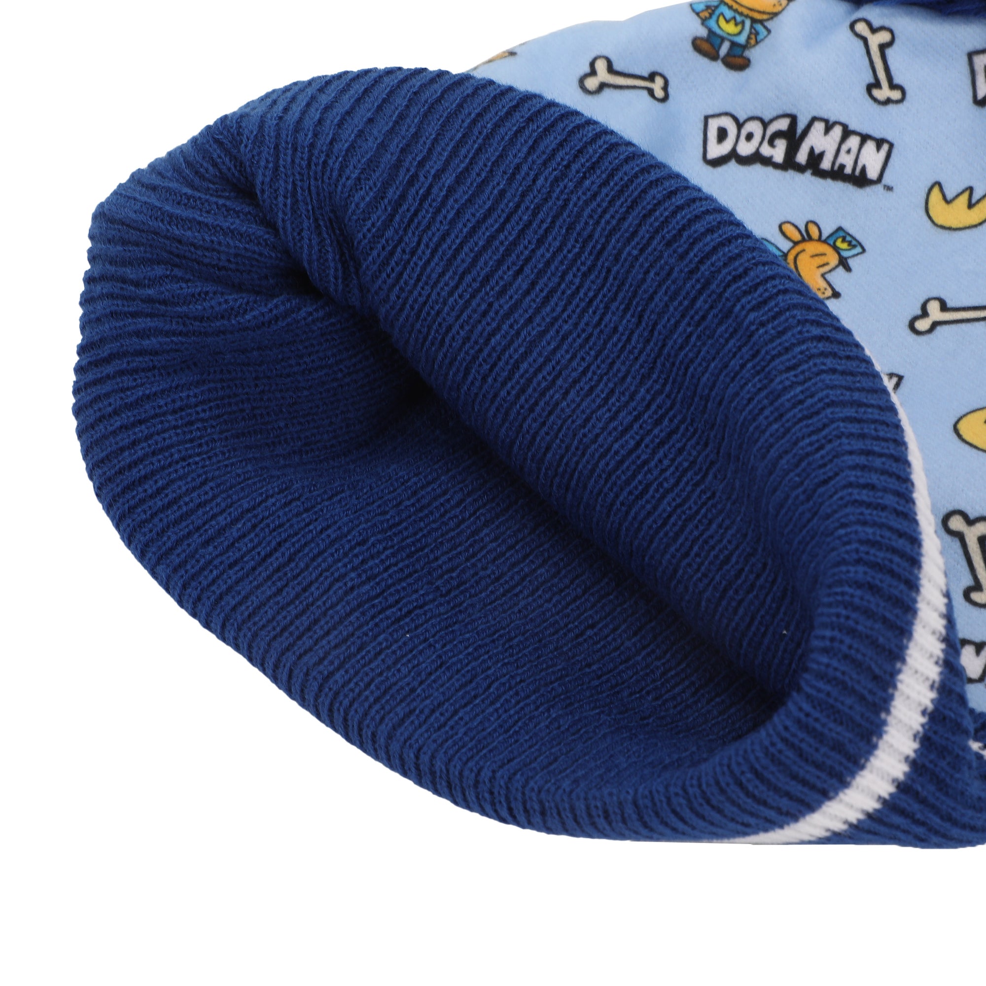 Dog Man All-Over Character Print Youth 2-Piece Knit Beanie & Gloves Set