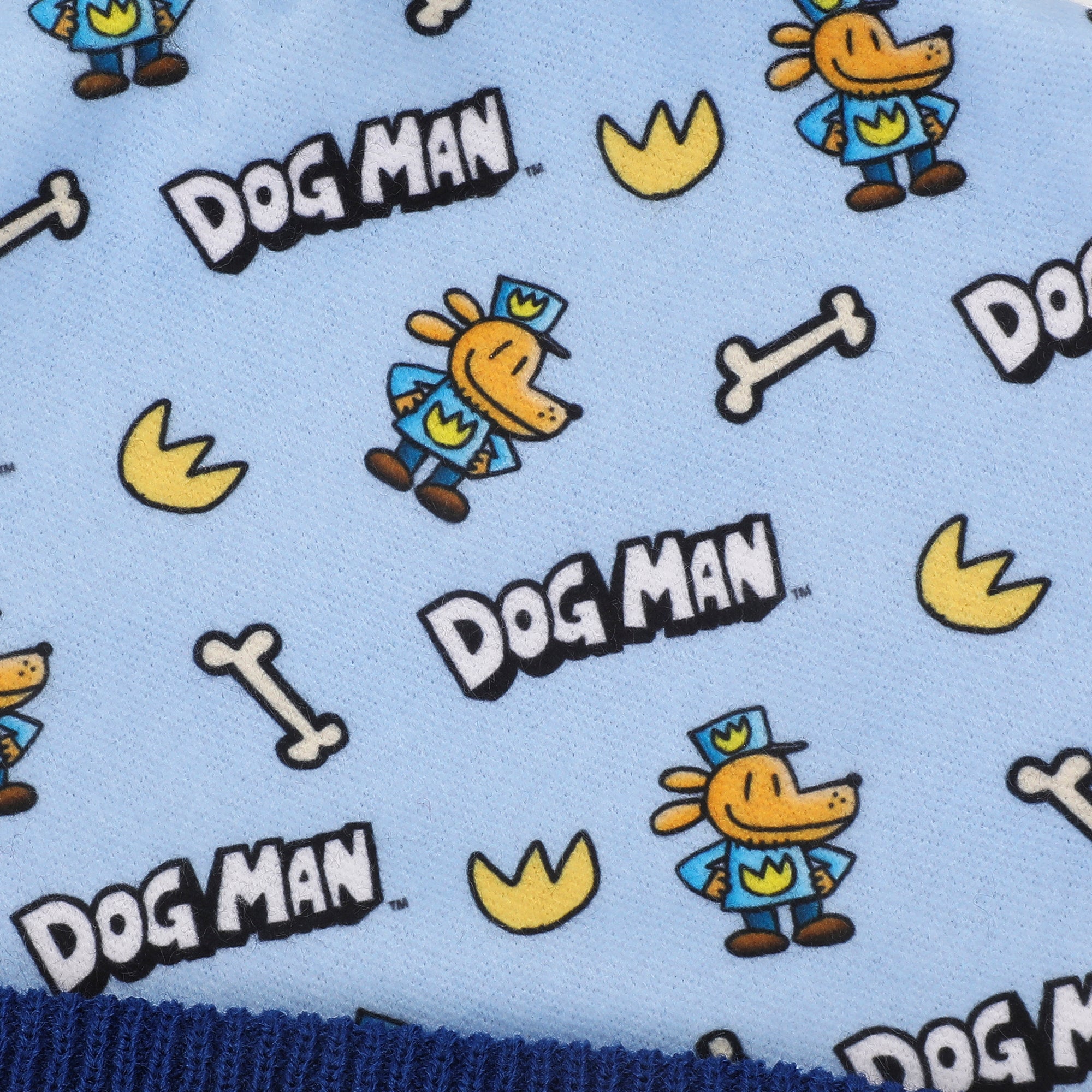 Dog Man All-Over Character Print Youth 2-Piece Knit Beanie & Gloves Set