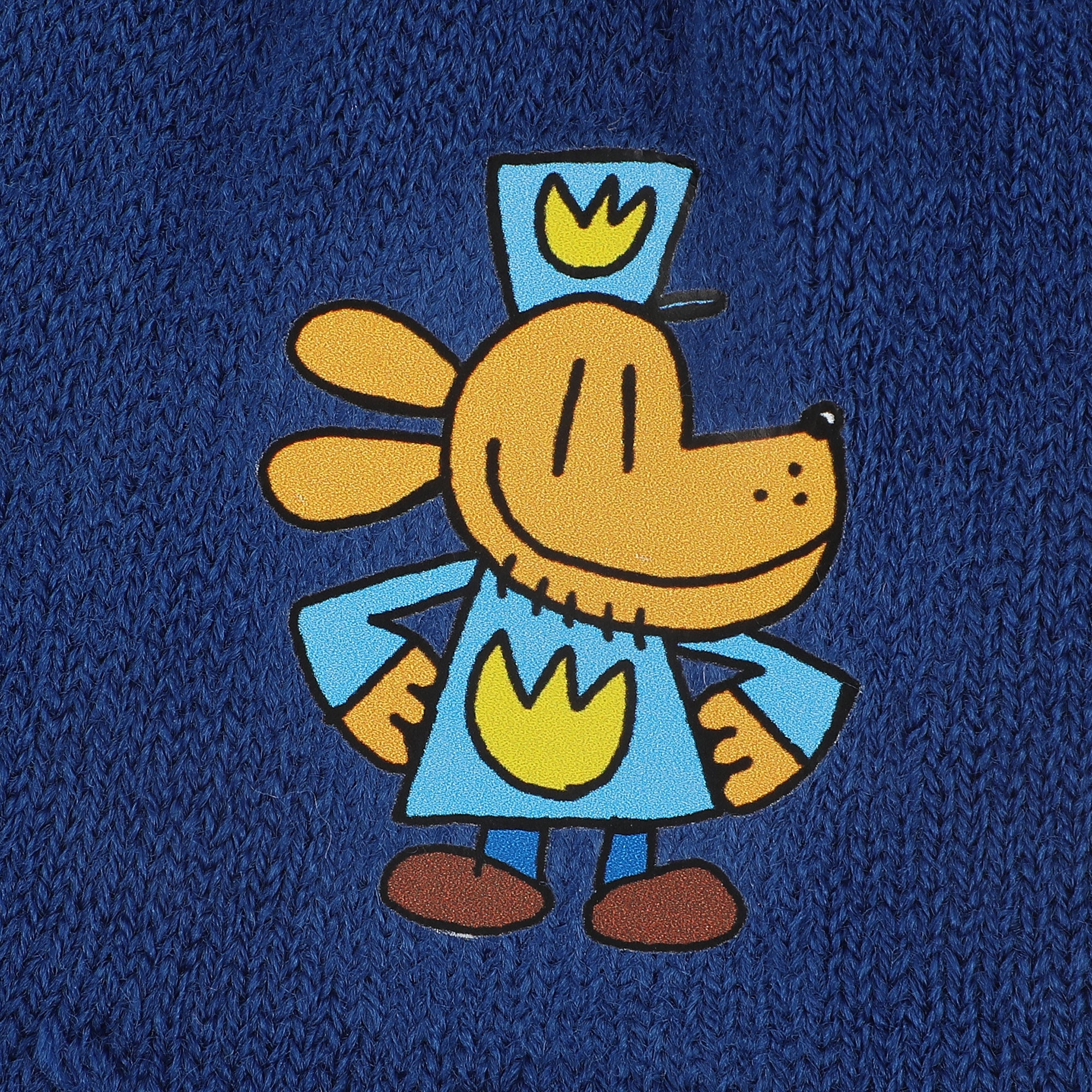 Dog Man All-Over Character Print Youth 2-Piece Knit Beanie & Gloves Set