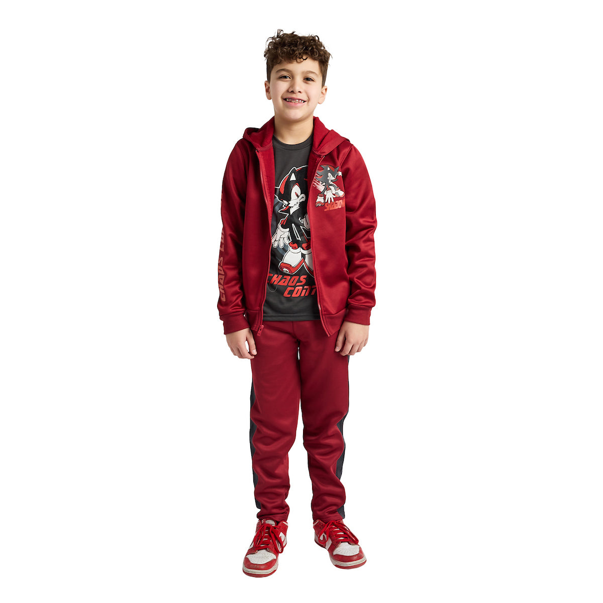 Sonic The Hedgehog Shadow Chaos Control Boy's 3-Pack Hoodie Tee & Joggers Set