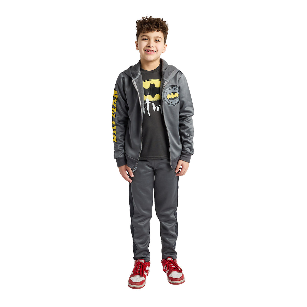Batman Gotham City Athletics Boy's 3-Pack Hoodie Tee & Joggers Set