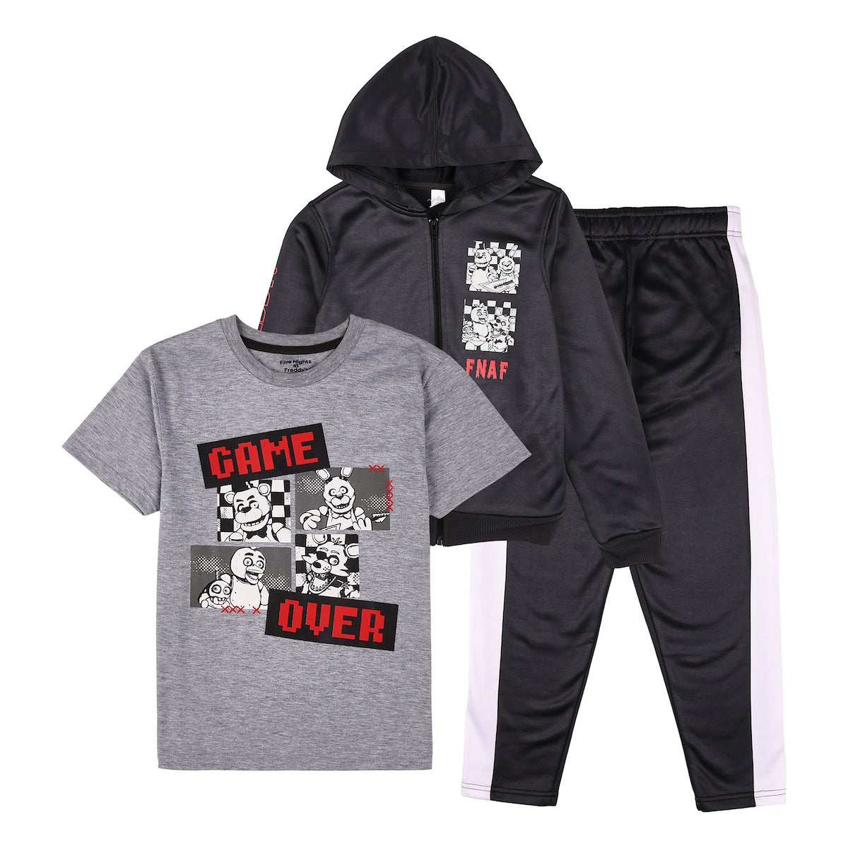 Five Nights At Freddy's Game Over Boy's 3-Pack Hoodie Tee & Joggers Set