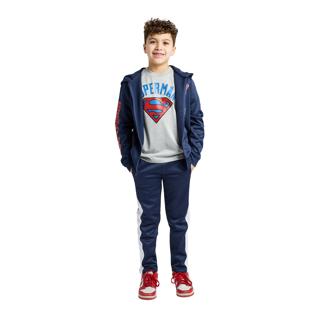 Superman Logo Boy's 3-Pack Hoodie Tee & Joggers Set