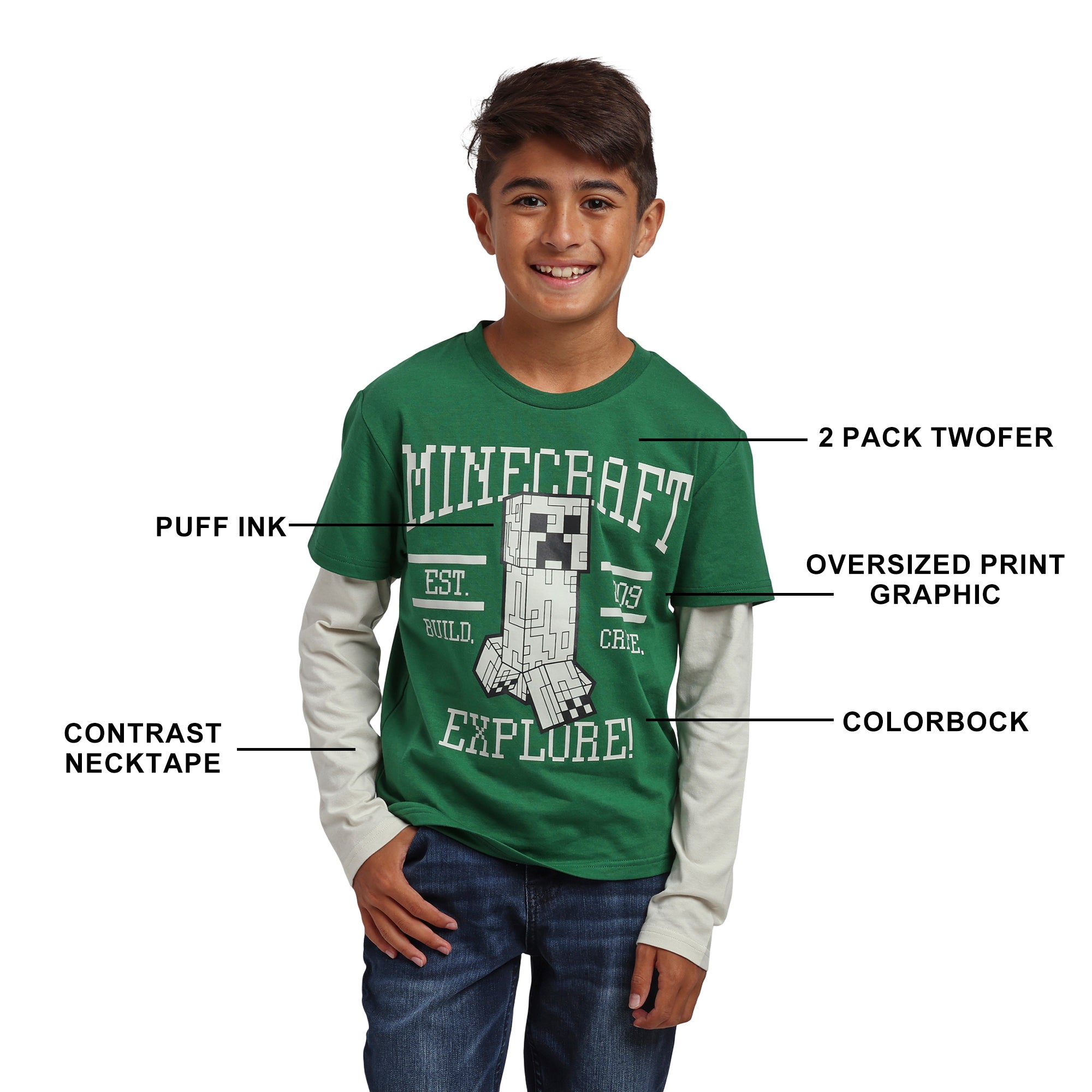 Minecraft Explore Boy’s 2-Pack Twofer Set