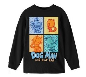 Dog Man Character Comic Art Boy's 3-Pack Crew Neck Long Sleeve Shirts