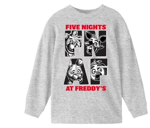 Five Nights At Freddy’s Character Art Boy’s 3-Pack Crew Neck Long Sleeve Shirts