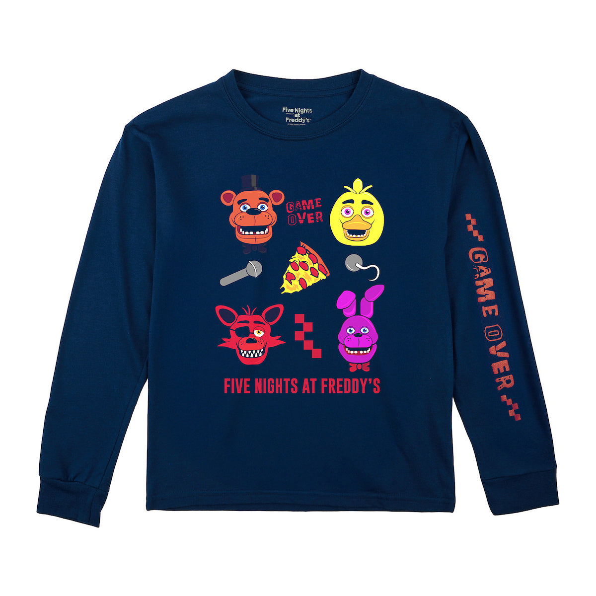 Five Nights At Freddy's Character Art Boy's 3-Pack Crew Neck Long Sleeve Shirts