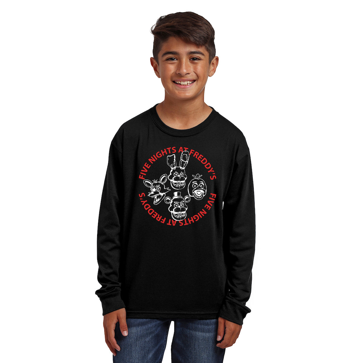 Five Nights At Freddy's Character Art Boy's 3-Pack Crew Neck Long Sleeve Shirts