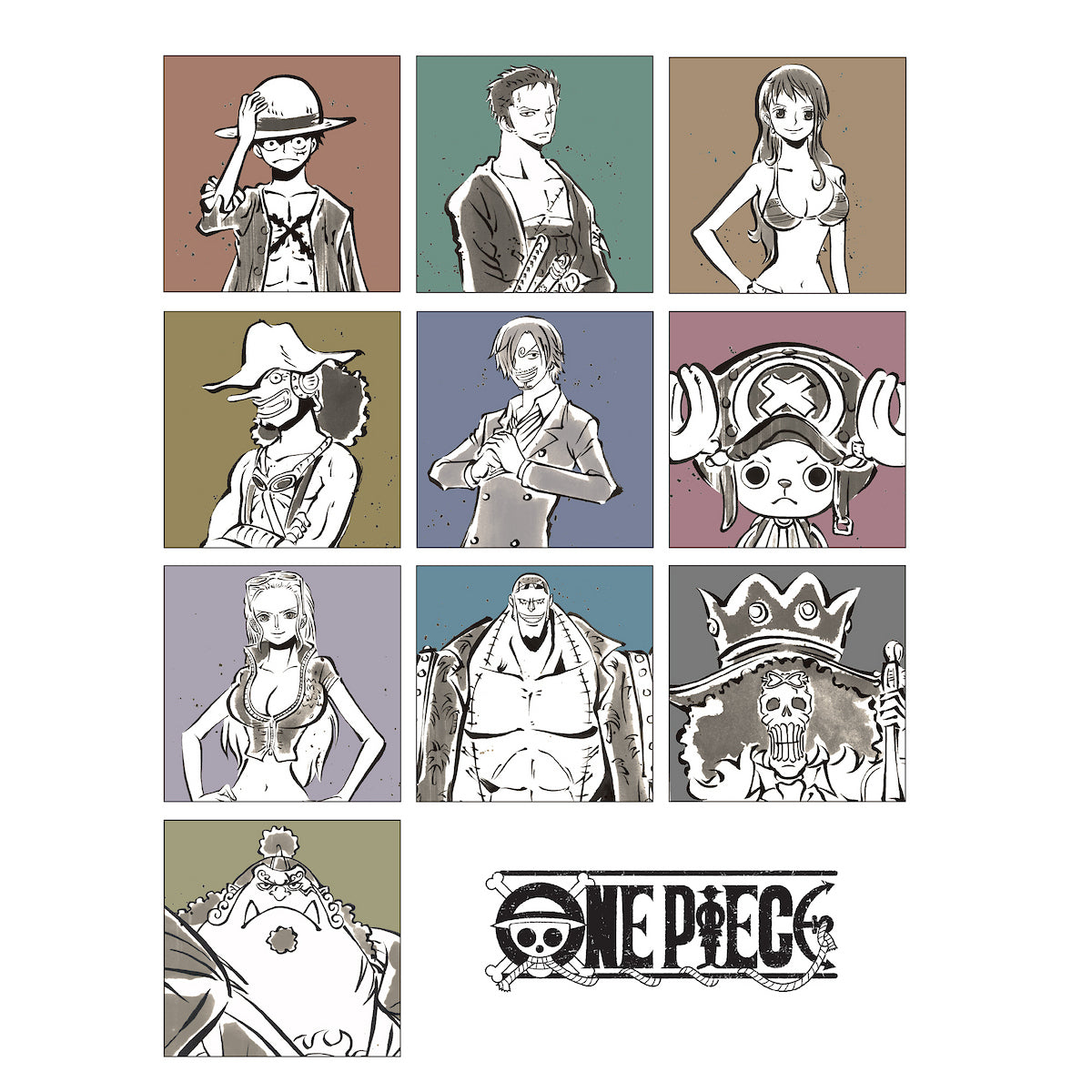 One Piece Straw Hat Crew Character Panels Boy’s 3-Pack Crew Neck Short Sleeve T-shirt Set