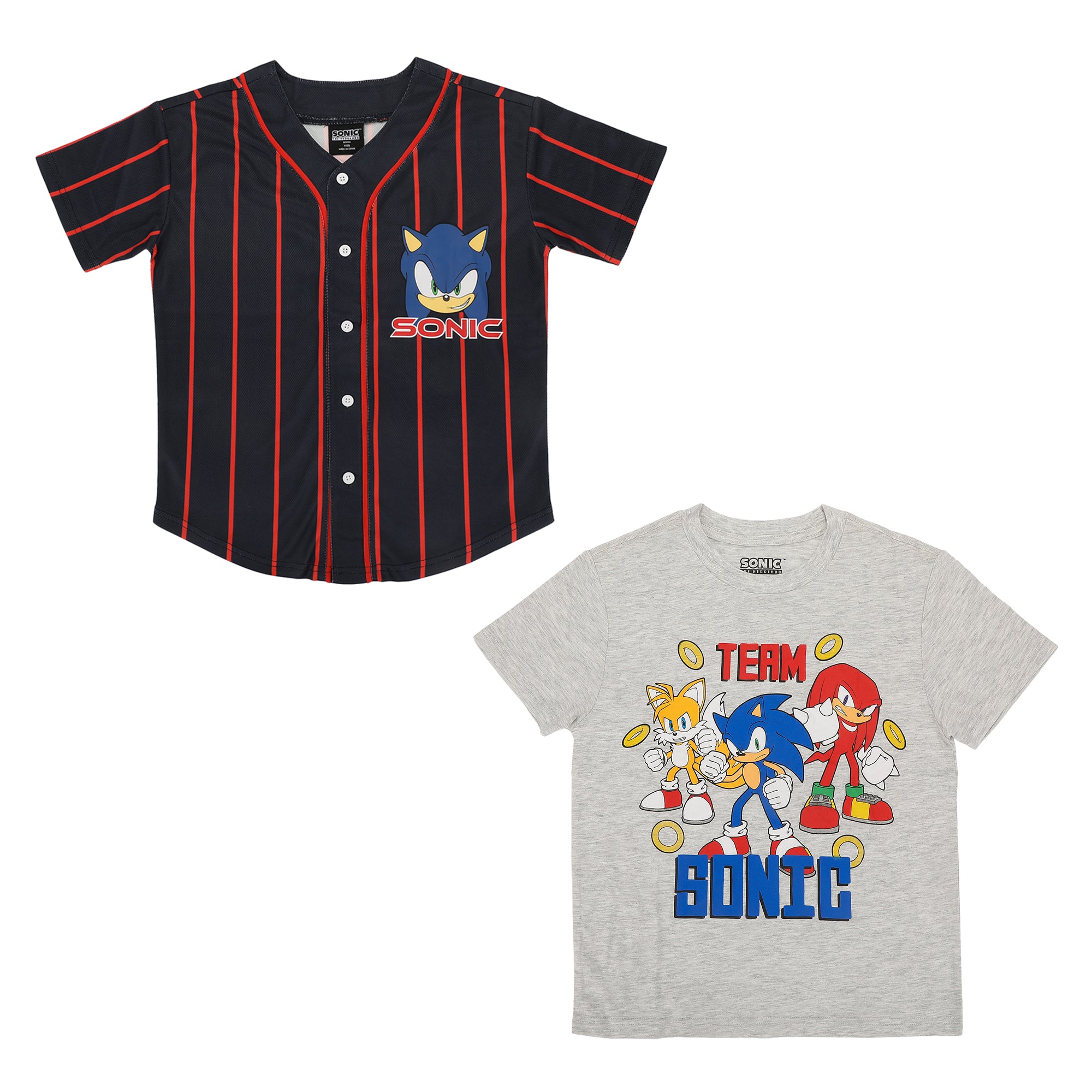 Sonic The Hedgehog Team Sonic Boy’s 2-Pack Baseball Jersey & Tee Combo Set