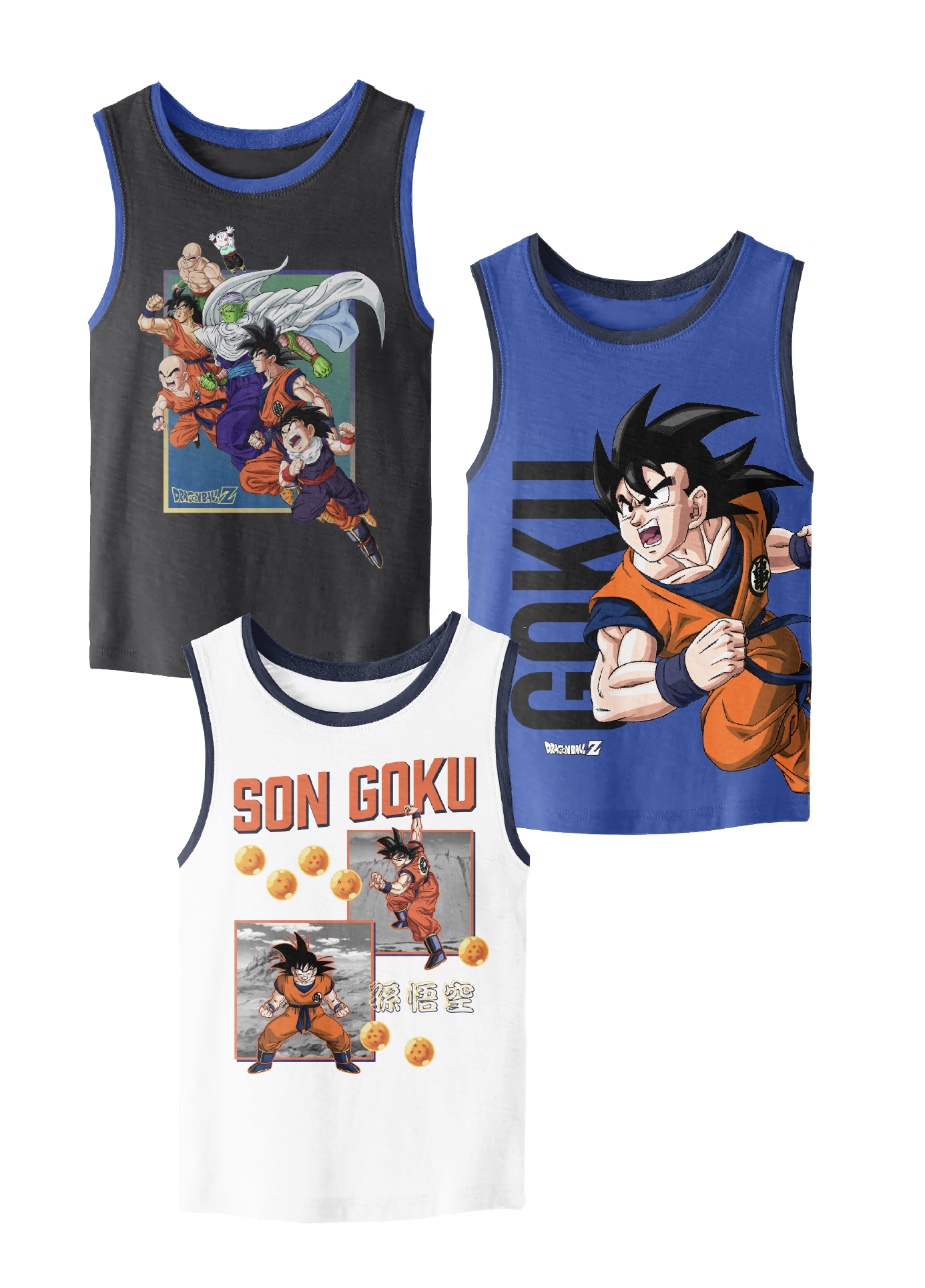 Dragon Ball Z Goku & Friends Boy’s 3-Pack Tank Top Set
