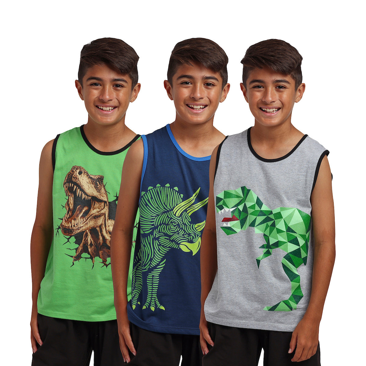 Dinosaurs Boy’s 3-Pack Tank Top Set