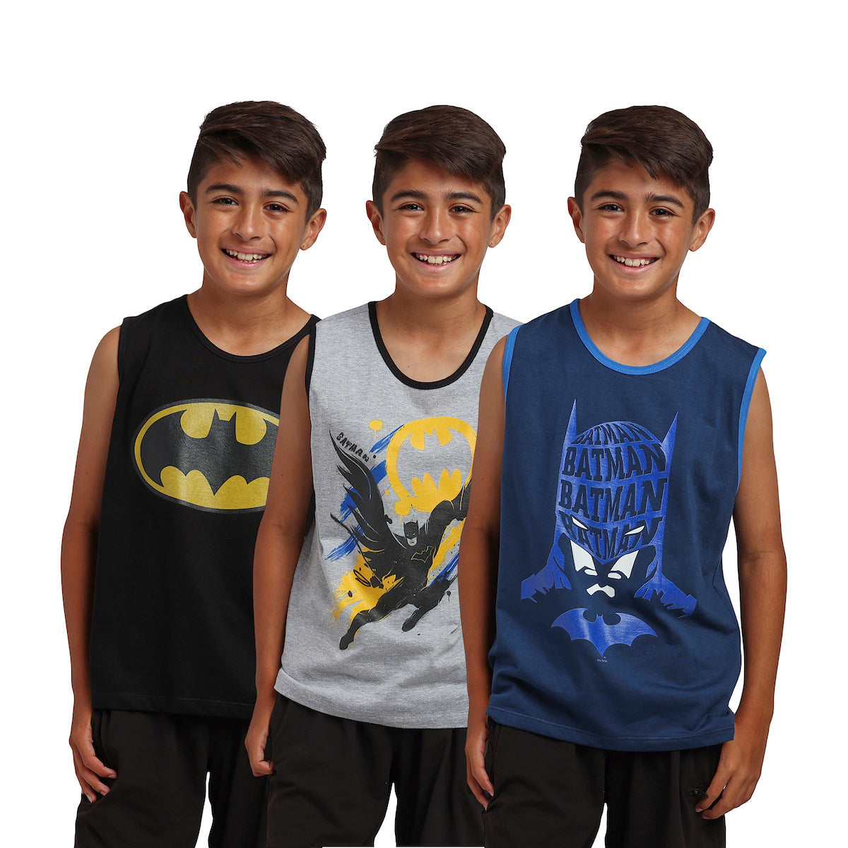 Batman Character Art Boy’s 3-Pack Tank Top Set