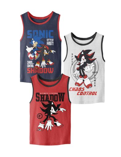 Sonic The Hedgehog Sonic & Shadow Boy's 3-Pack Tank Top Set