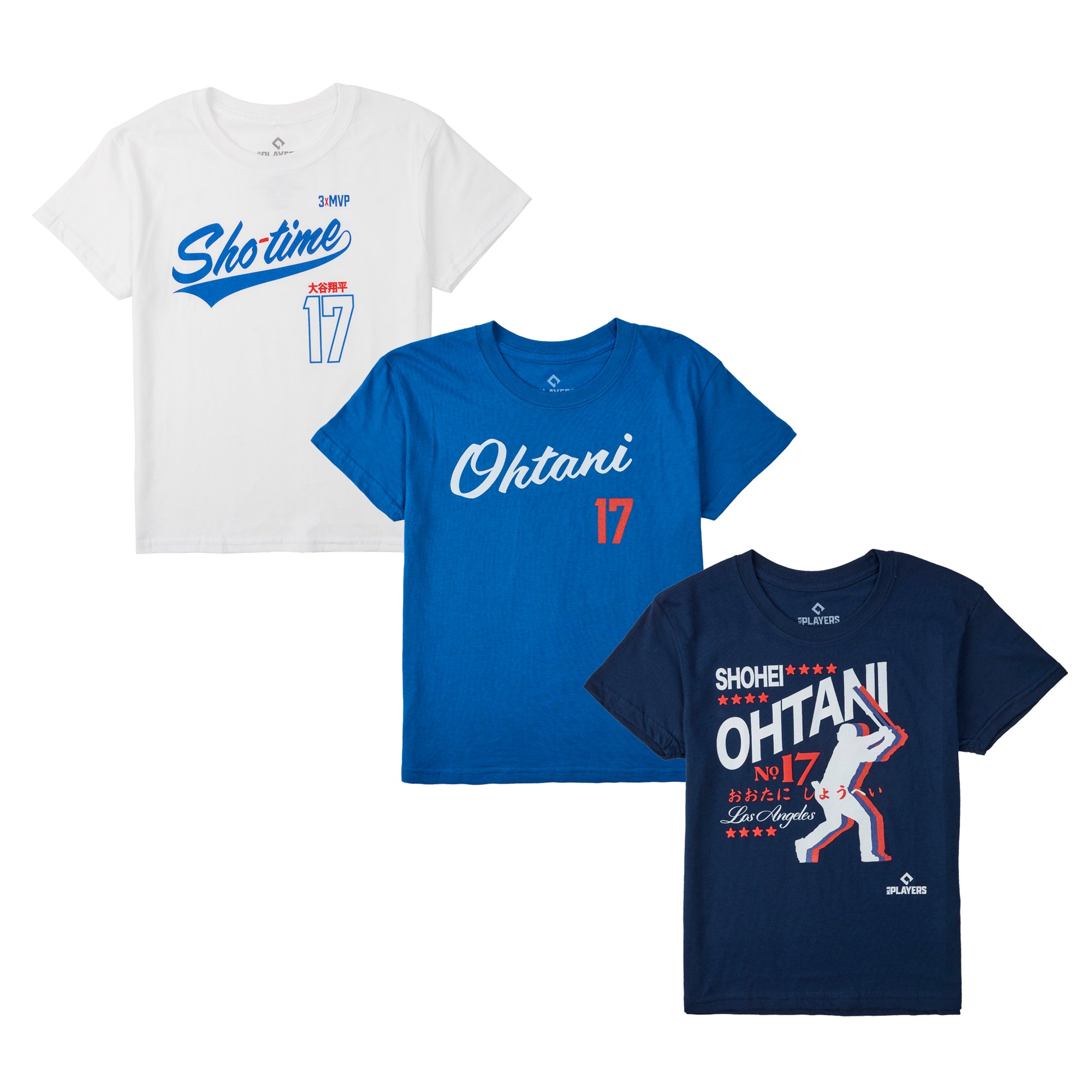 MLB Player Association Shohei Ohtani Value 3-Pack of Youth Boy’s Short Sleeve T-Shirts