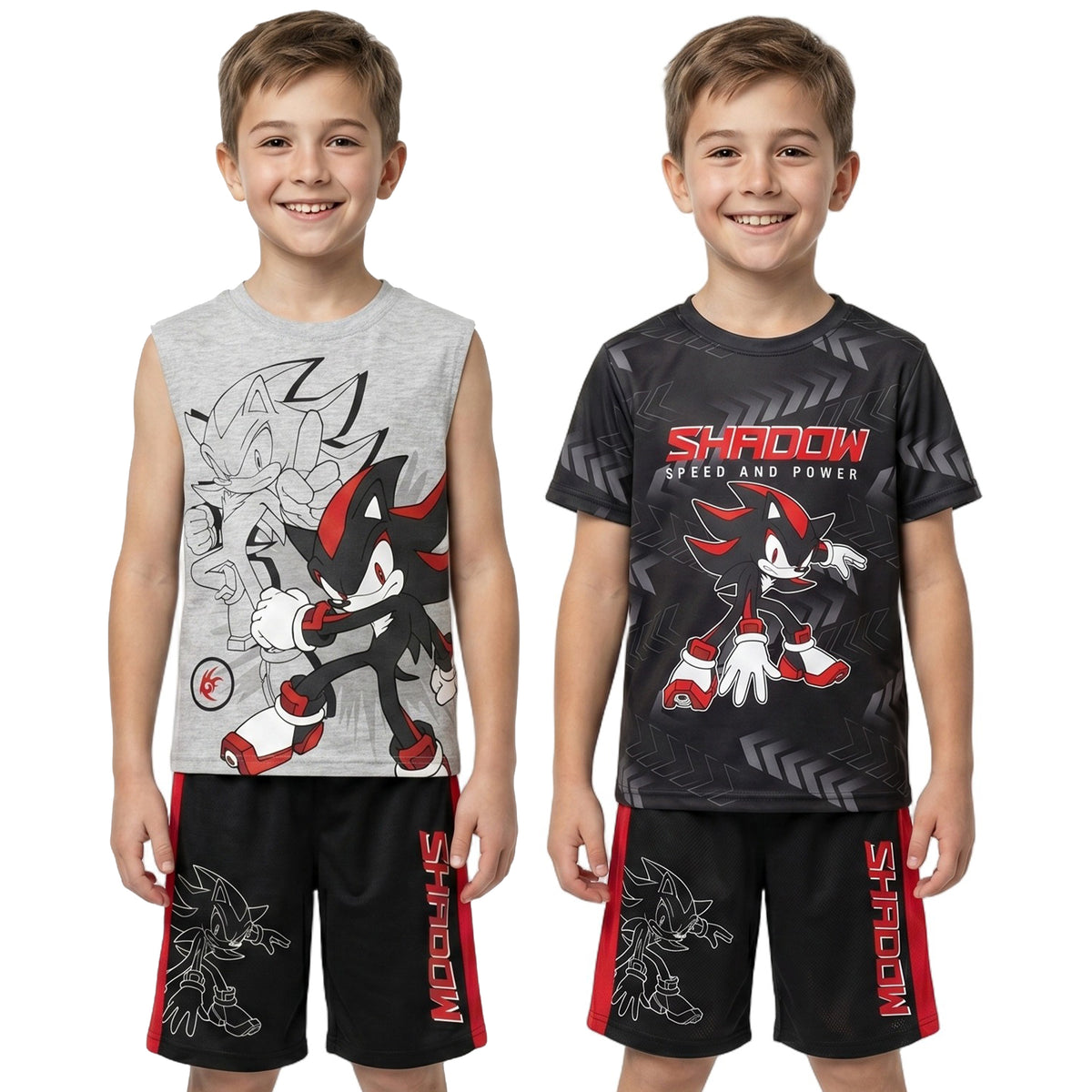 Sonic The Hedgehog Shadow Boy's 3-Pack T-shirt Tank & Shorts Set
