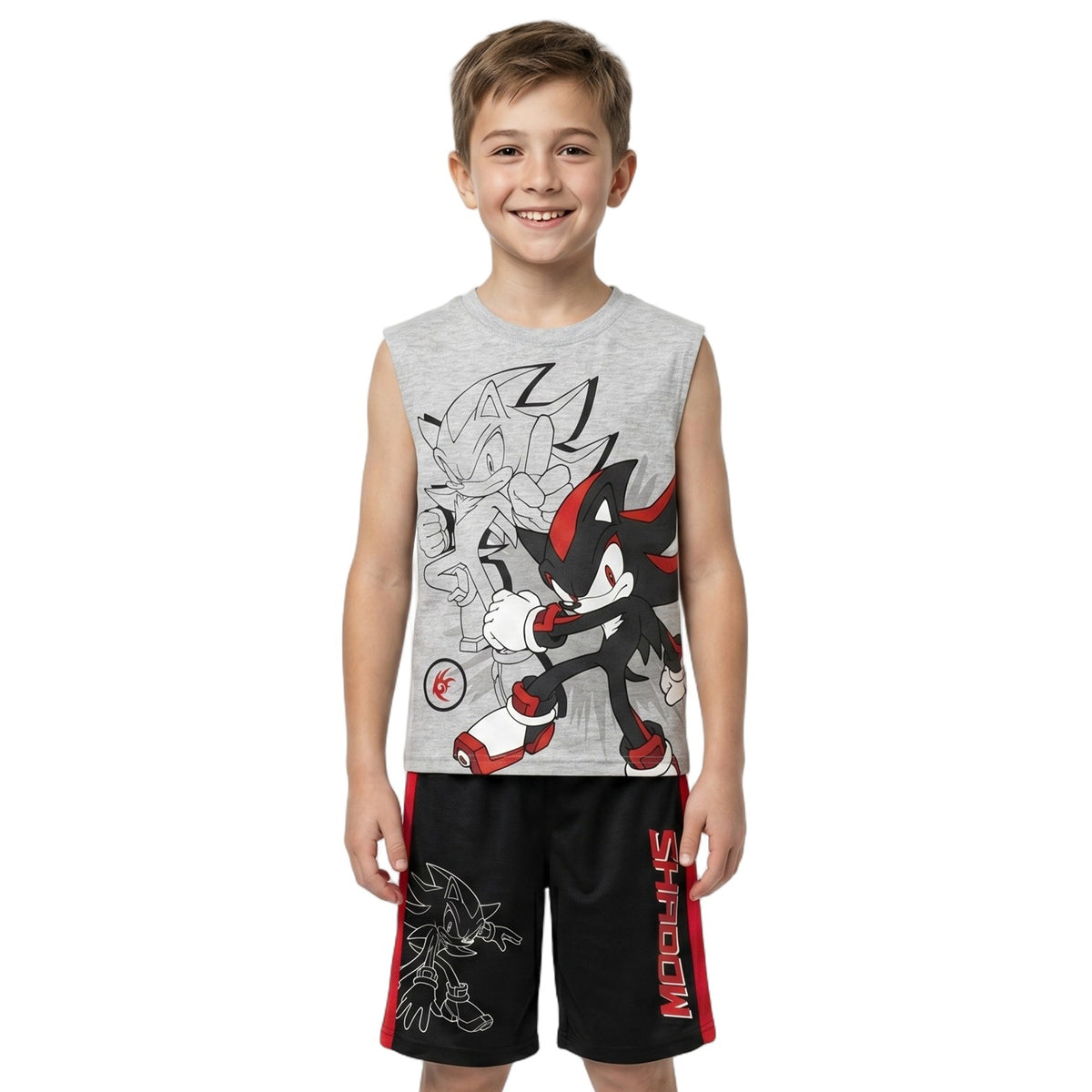 Sonic The Hedgehog Shadow Boy's 3-Pack T-shirt Tank & Shorts Set
