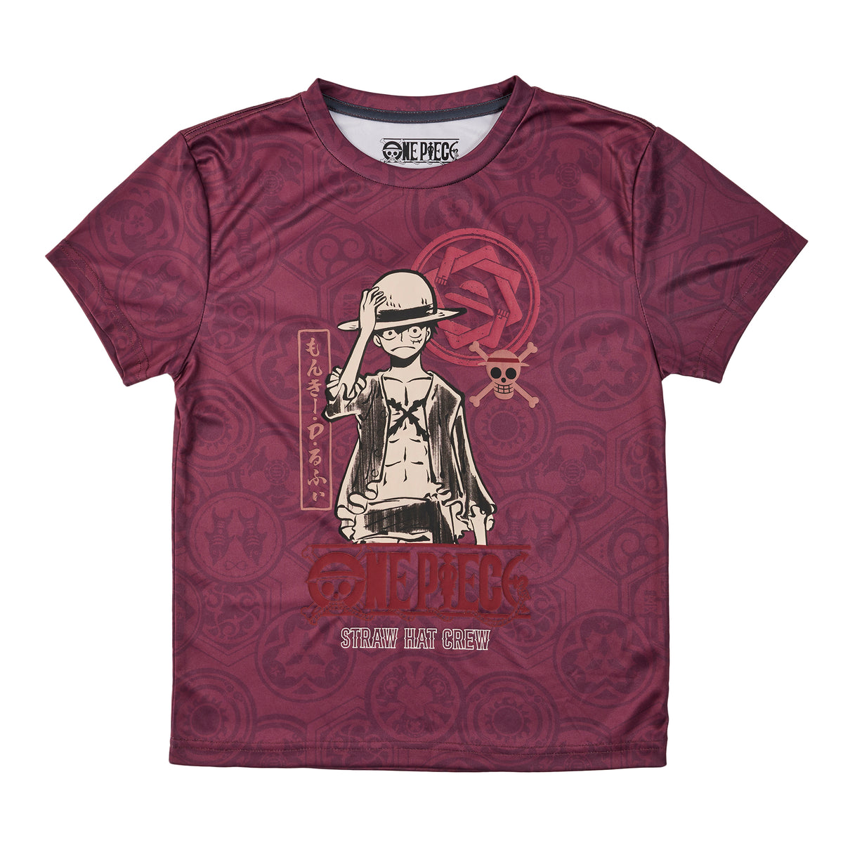 One Piece Monkey D. Luffy Youth Boy Muscle Shirt, Short-Sleeve Tee, and Lounge Shorts 3-Piece Combo Set
