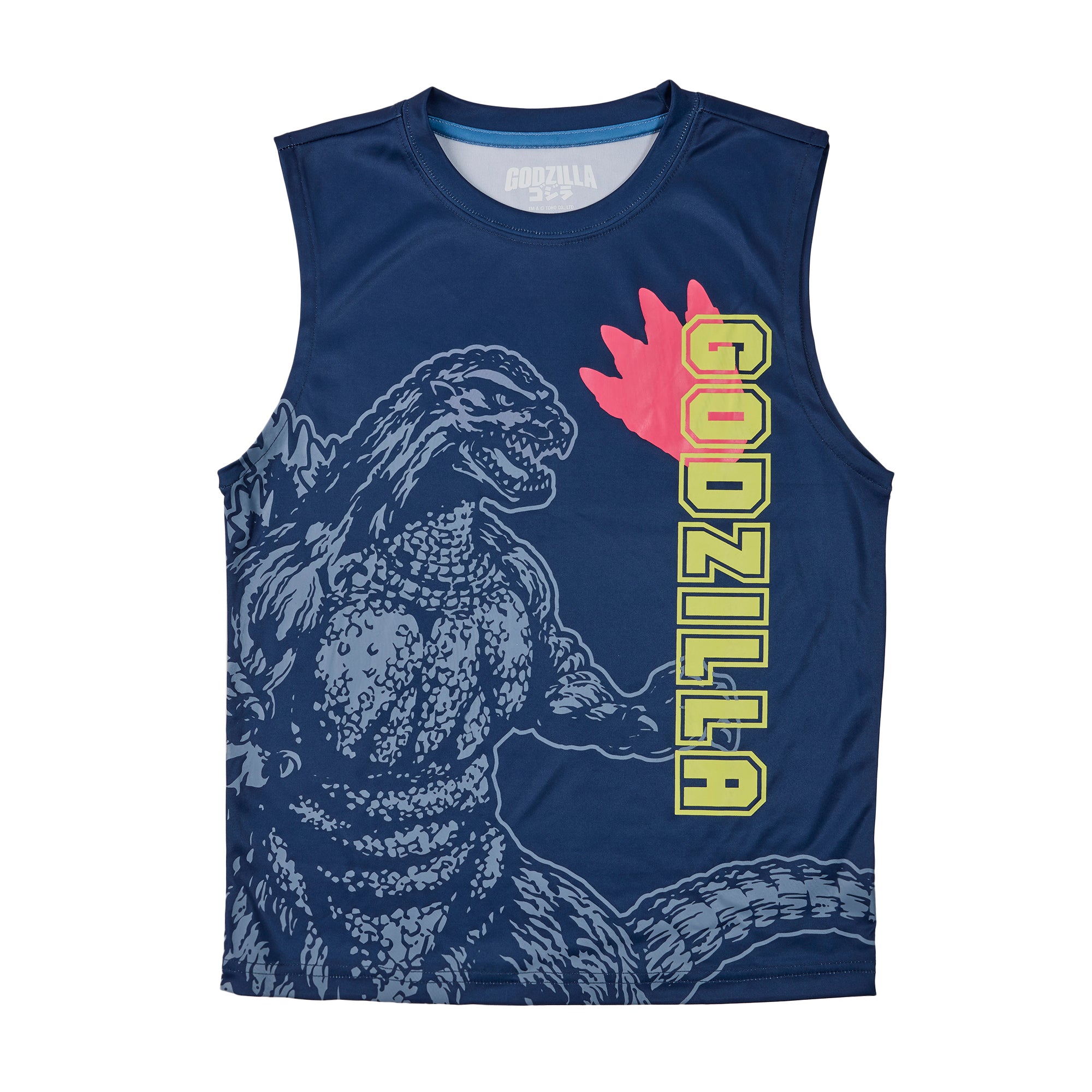 Godzilla Classic Youth Boy Muscle Shirt, Short-Sleeve Tee, and Lounge Shorts 3-Piece Combo Set