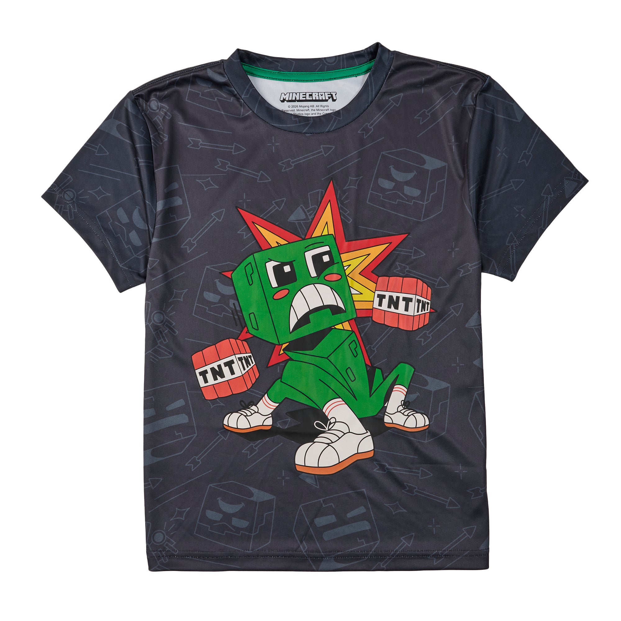 Minecraft Creepers And Pale Creepers Youth Boy Muscle Shirt, Short-Sleeve Tee, and Lounge Shorts 3-Piece Combo Set
