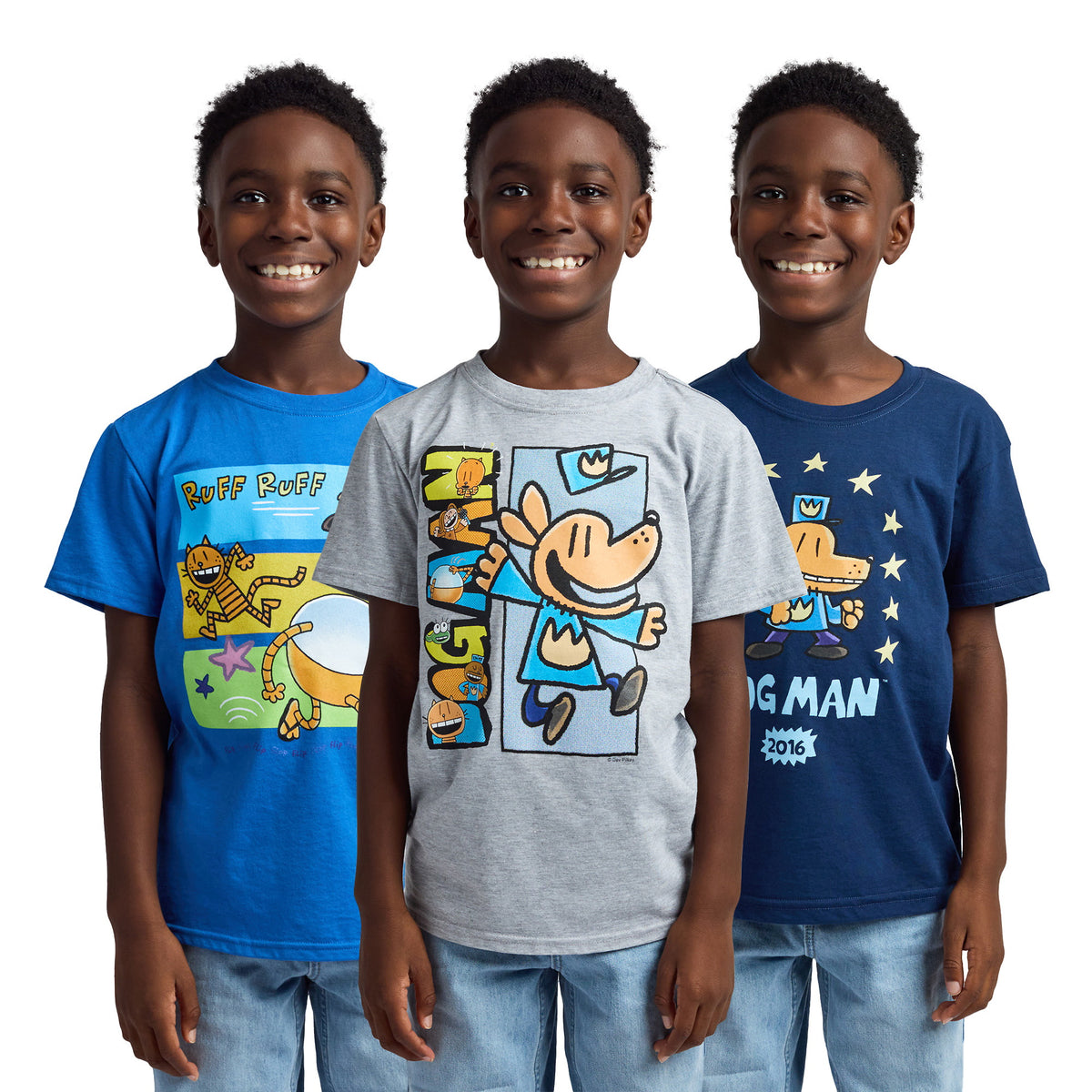 Dog Man 3-Pack Graphic Tees for Boys