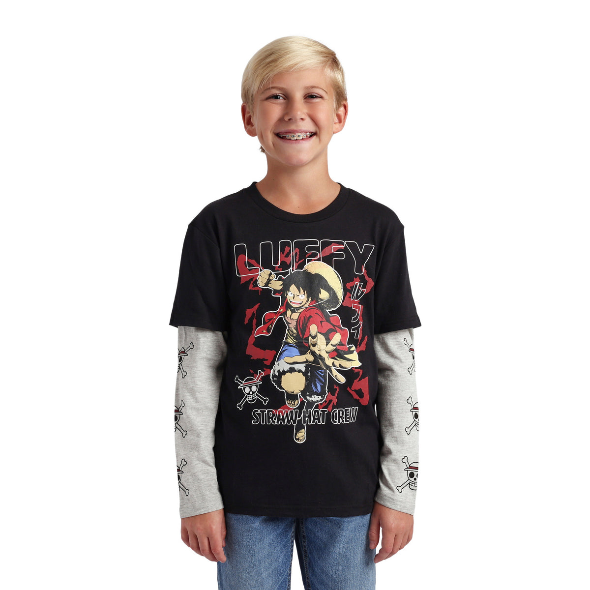 One Piece Luffy 2 Pack Twofer T-Shirt Set for Kids