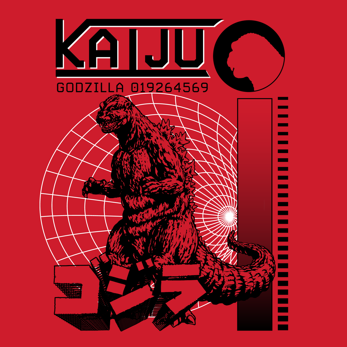 Godzilla Classic Boys 3 Pack Longsleeve Tees in Red Black Grey