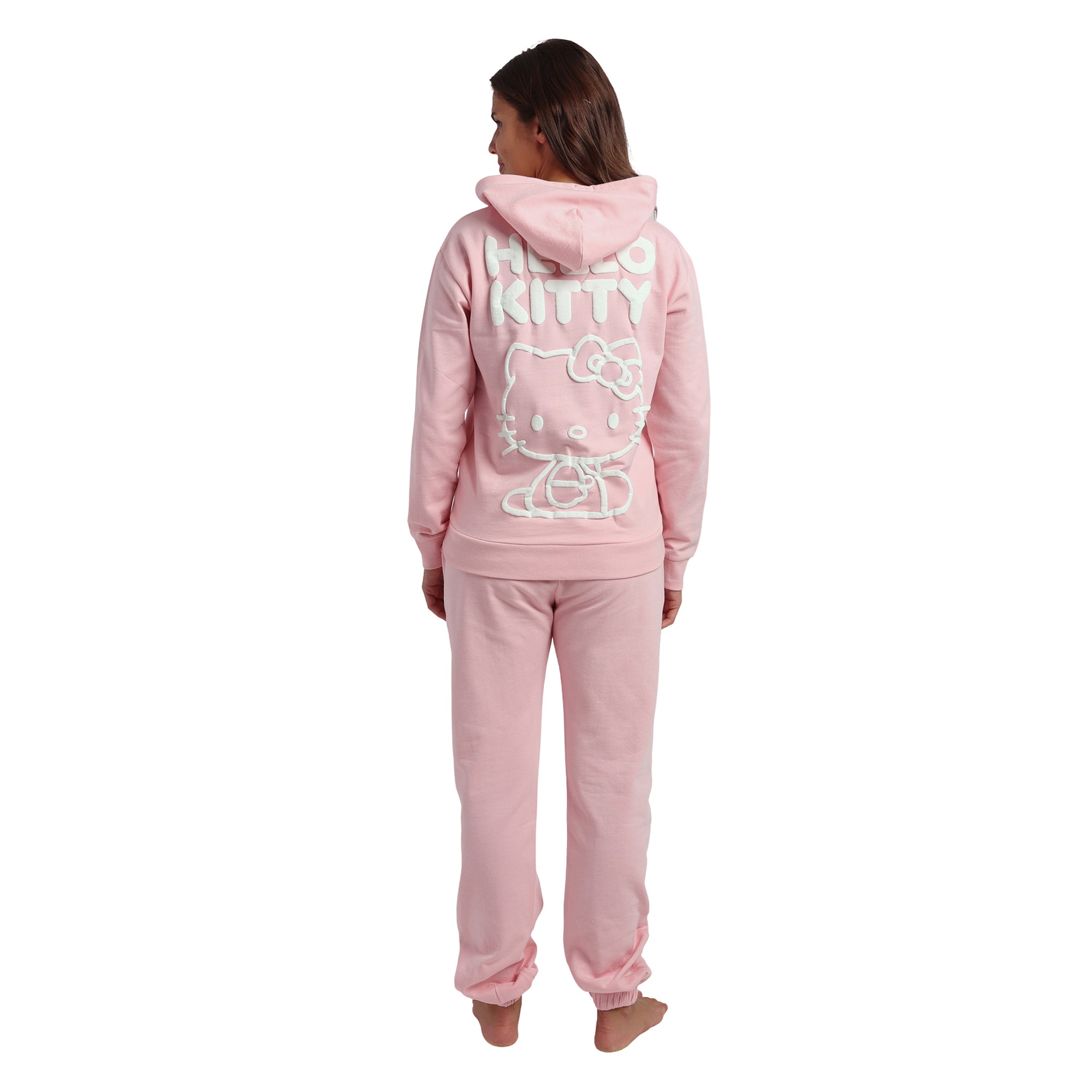 Hello Kitty Line Art Kitty Women's Pink Hoodie & Jogger Set