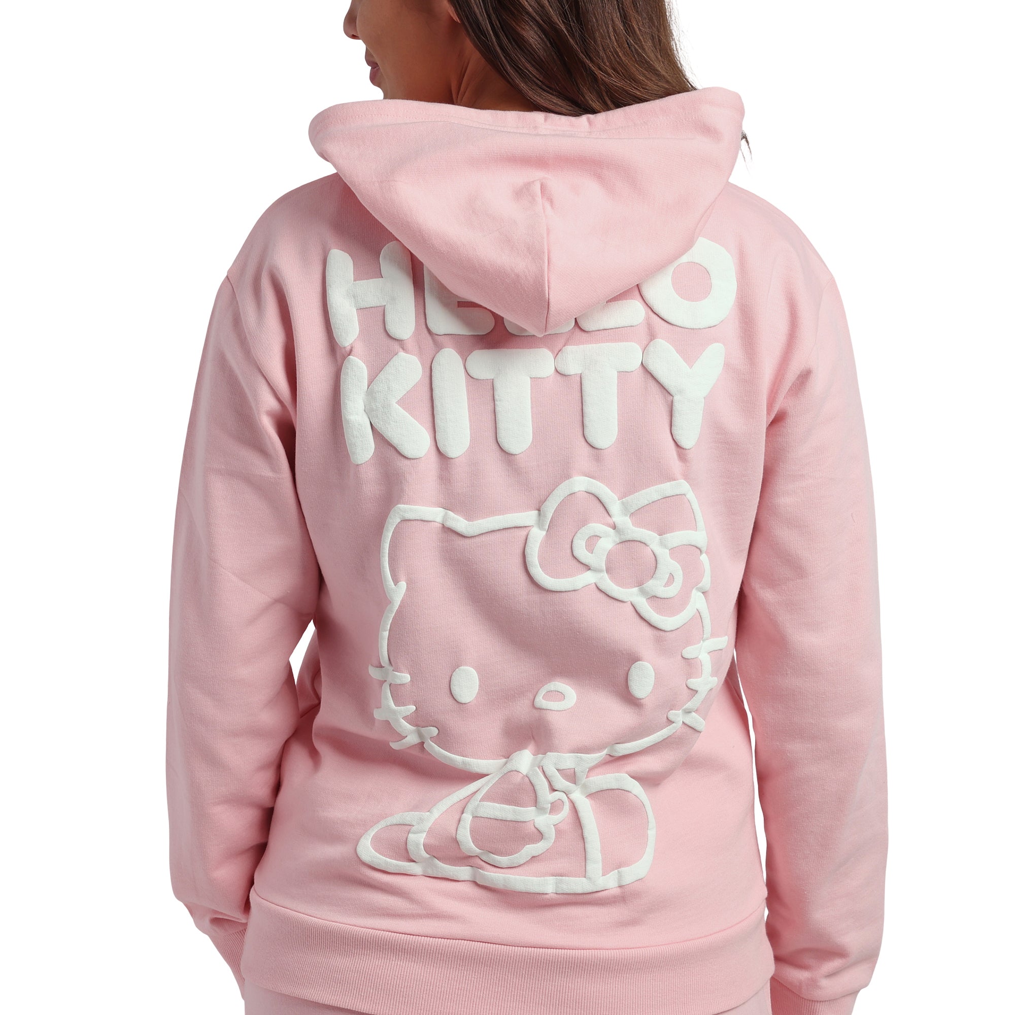 Hello Kitty Line Art Kitty Women's Pink Hoodie & Jogger Set