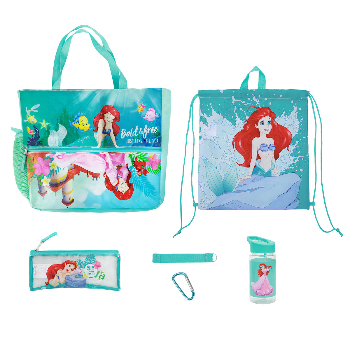Disney The Little Mermaid 5-Piece Youth Beach Tote Set