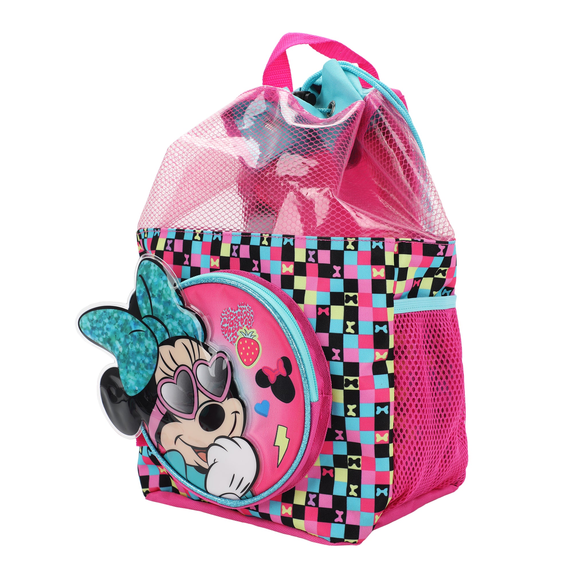 Disney Minnie Mouse Youth 3-Piece Kids Drawstring Backpack Set