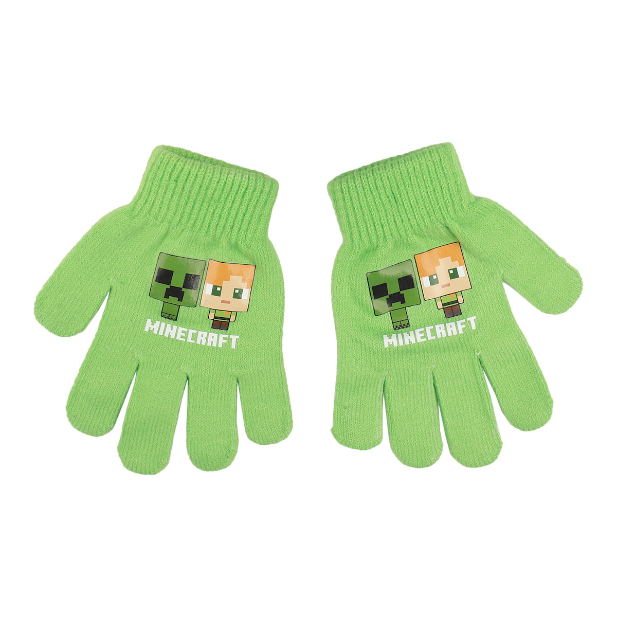 Minecraft Chibi Creeper & Alex 2-Piece Ear Muffs & Magic Gloves Set