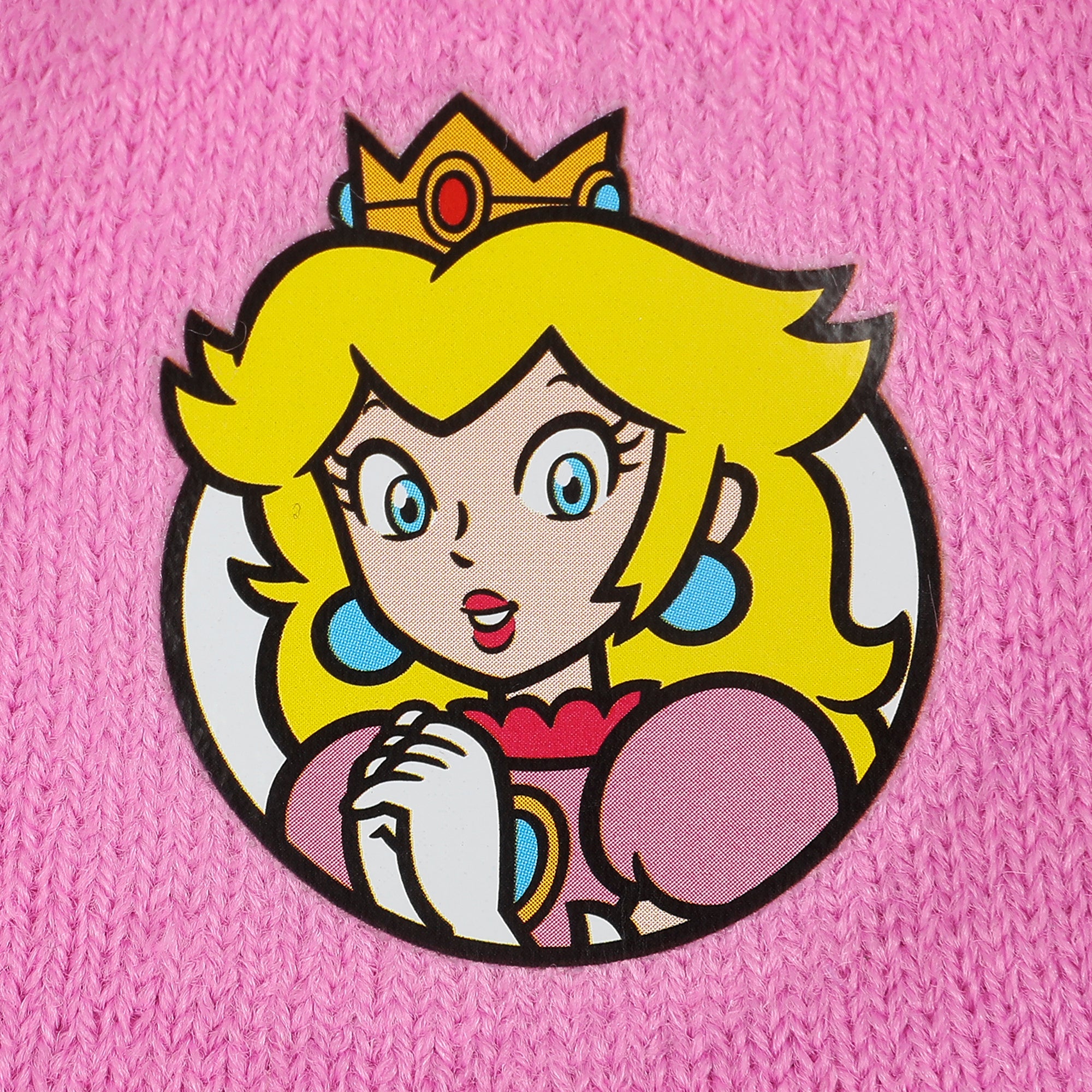 Super Mario Brothers Princess Peach Youth 2-Piece Knit Beanie & Gloves Set