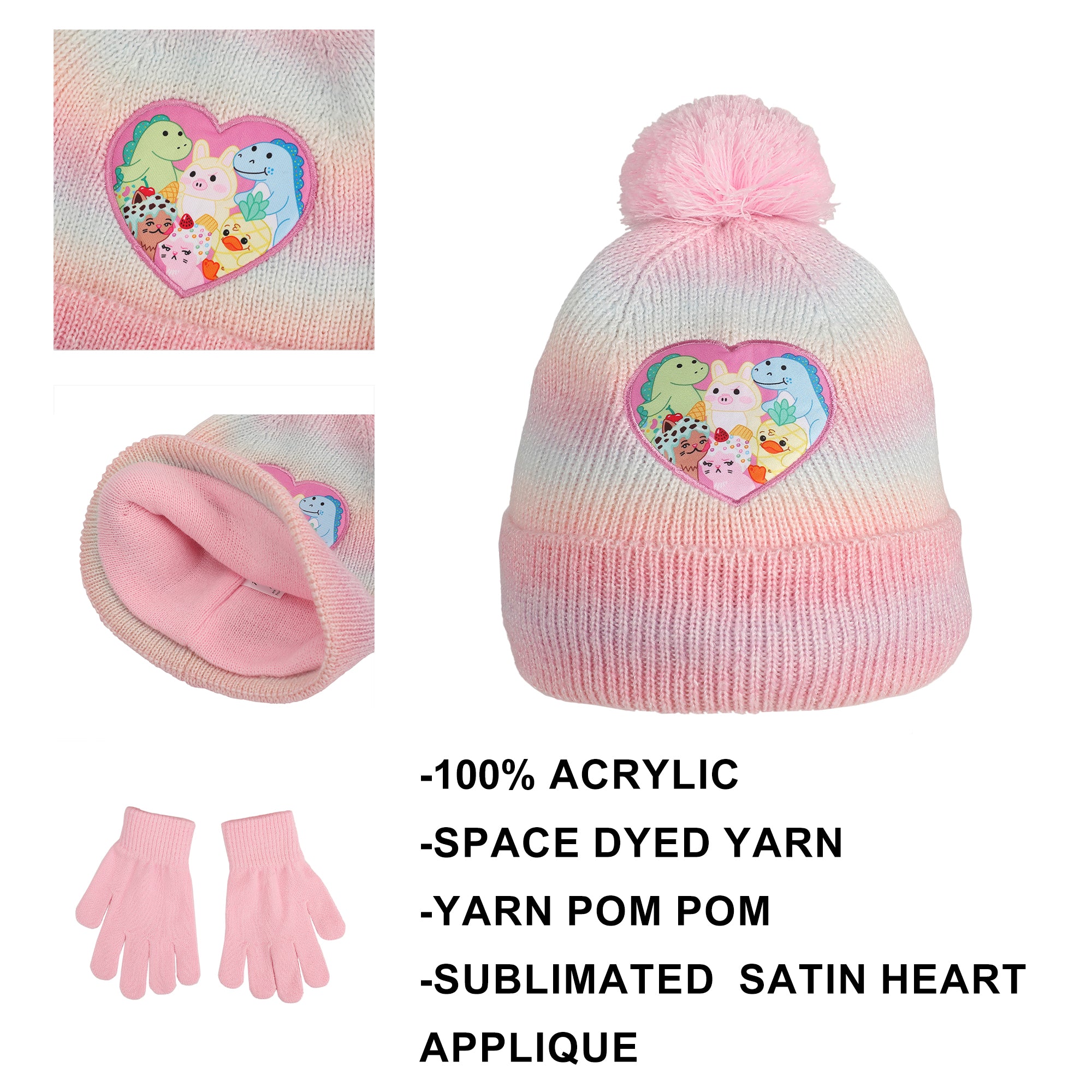 Moriah Elizabeth Youth Cuff Hat And Knit Gloves Cold Weather Set