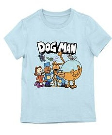 Dog Man Love To Read Ruff Ruff and Dogman Group Shot Girls 3-Pack Crew Neck Short Sleeve T-shirt