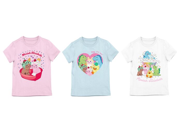 Moriah Elizabeth Cupcake with Frosting Pink Heart Girls Crew Neck Short Sleeve T-shirt